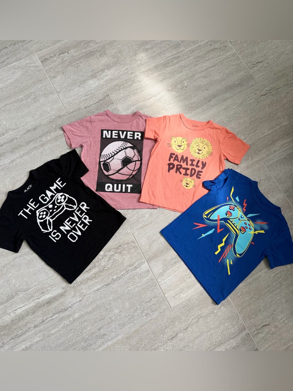 Toddler  Boys 4T Graphic T Shirt Lot Of 4 Gaming Sports Lion The Childrens Place